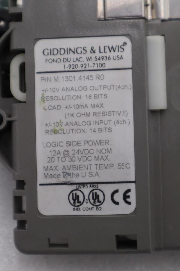 Used Giddings & Lewis M.1301.4145 R0 OUTPUT INPUT PLC MODULE STOCK 6018