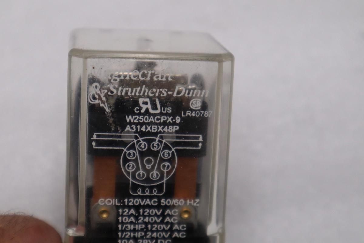 Used MAGNACRAFT W250ACPX-9 GENERAL PURPOSE RELAY STOCK H1291A