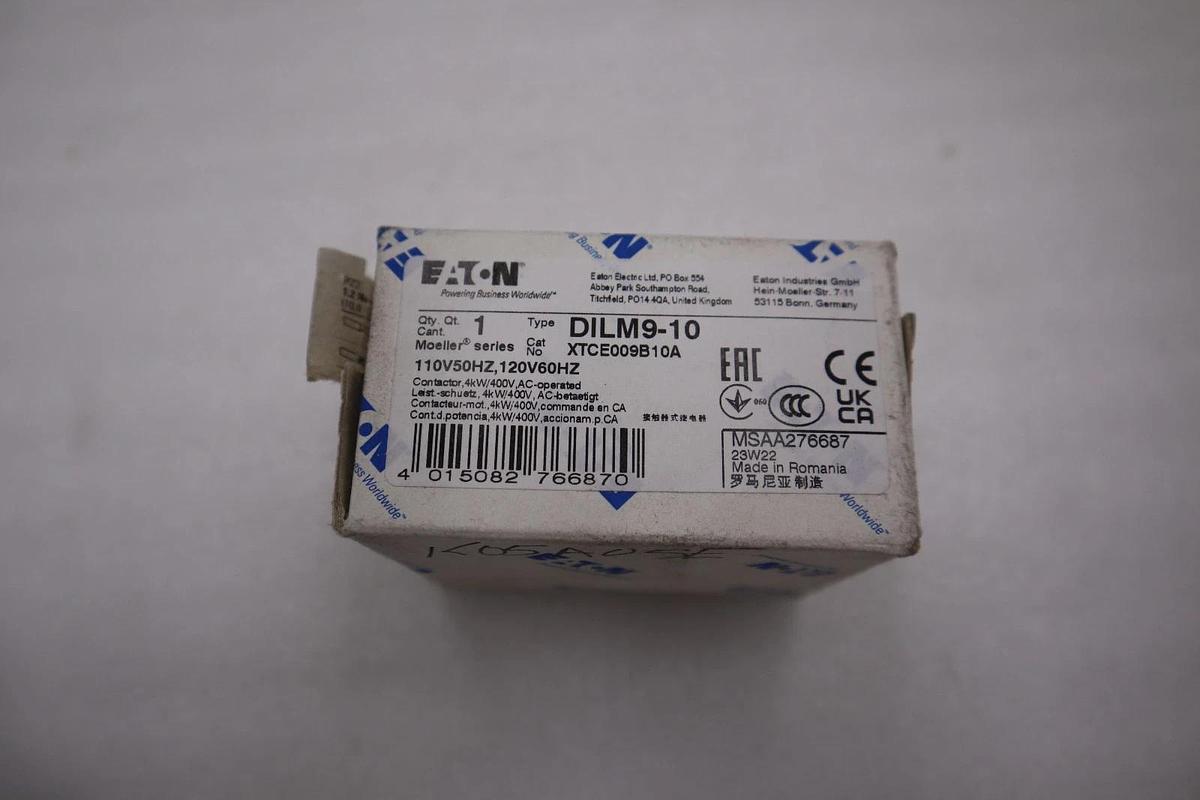 Used NEW EATON DILM9-10 XTCE009B10TD CONTACTOR 24VDC STOCK H444A