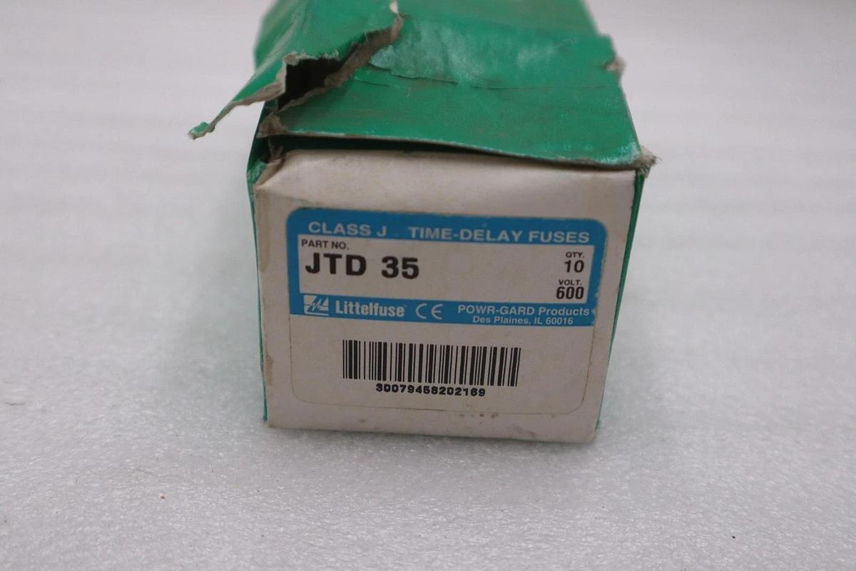 Used BOX OF 10 - Littelfuse JTD35/ JTD-35 Fuse 35A 600V Class J - STOCK 5842A