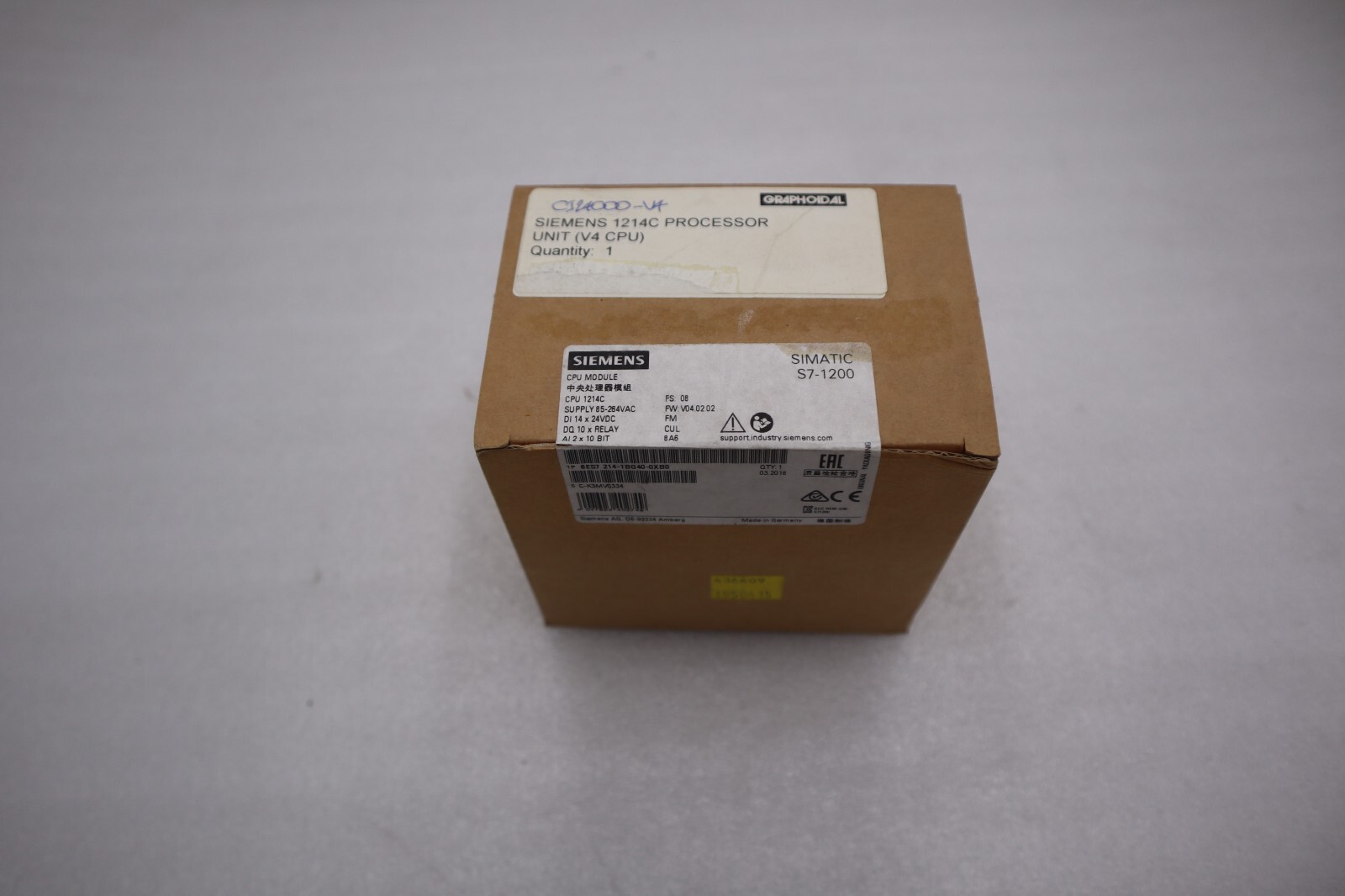 NEW SEALED SIEMENS 6ES7 214-1BG40-0XB0 COMPACT CPU SIMATIC S7-1200 STOCK H173A