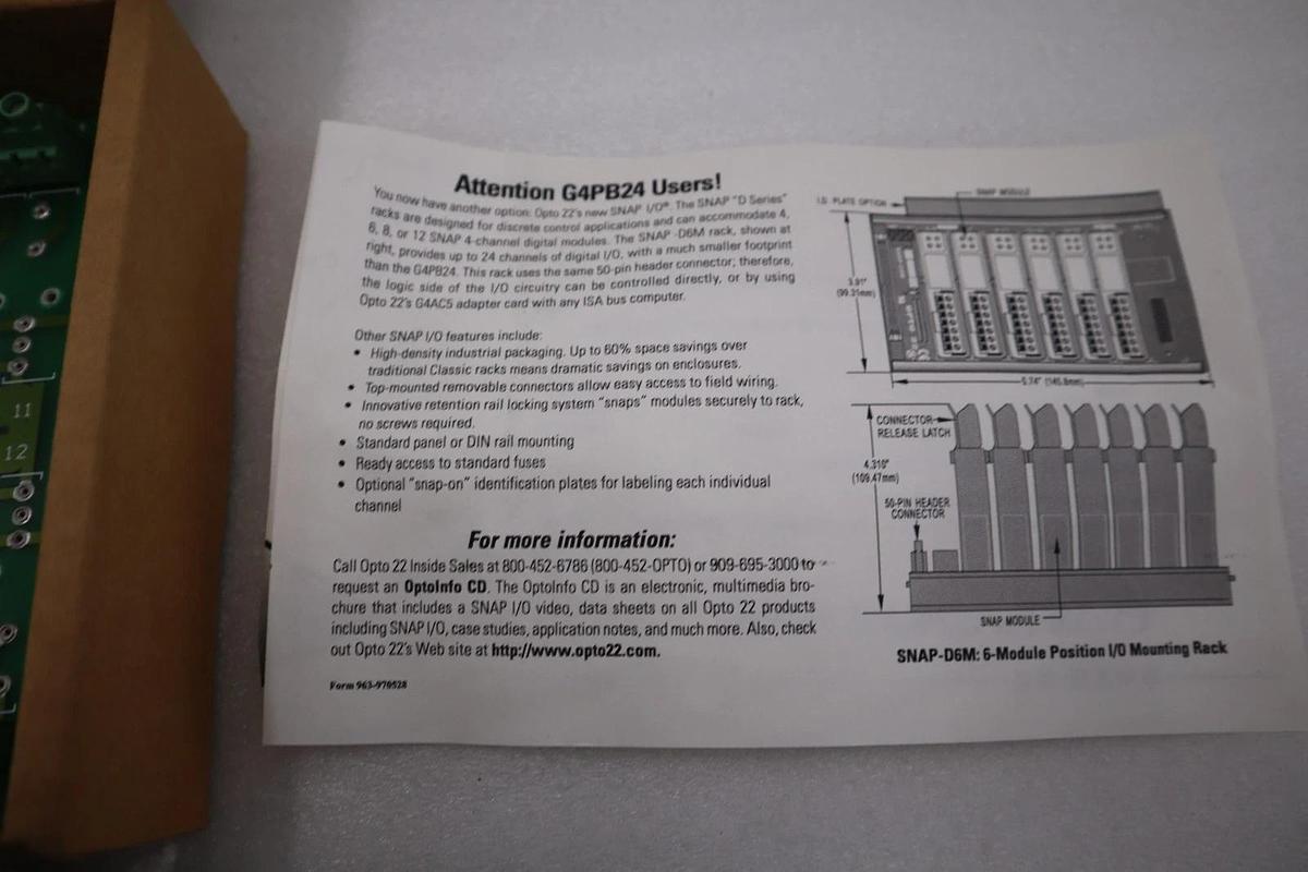 NEW OPEN BOX OPTO 22 G4PB24 / G4PB24 STOCK H336