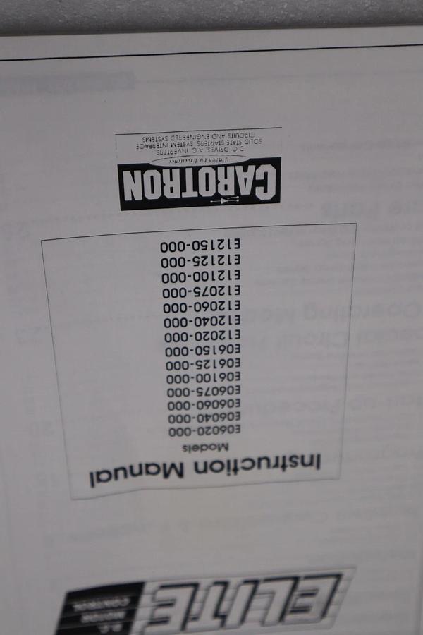 Carotron E06040-000 ELITE D.C. MOTOR CONTROLLER WITH CABINET NEW STOCK S-575