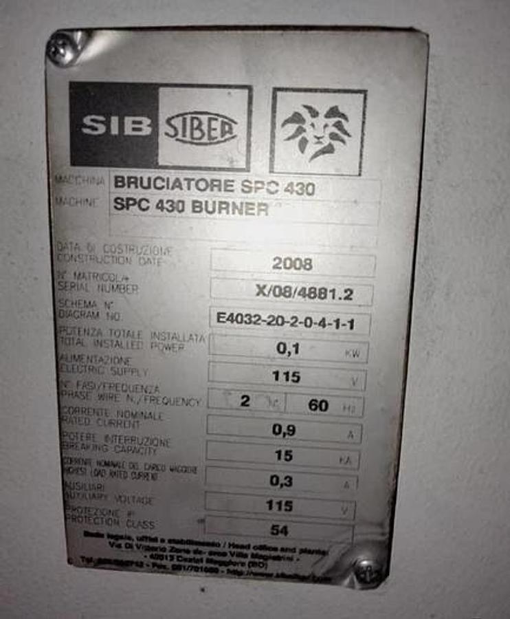 Used SIB SIBER MODEL 220 BURNER #2