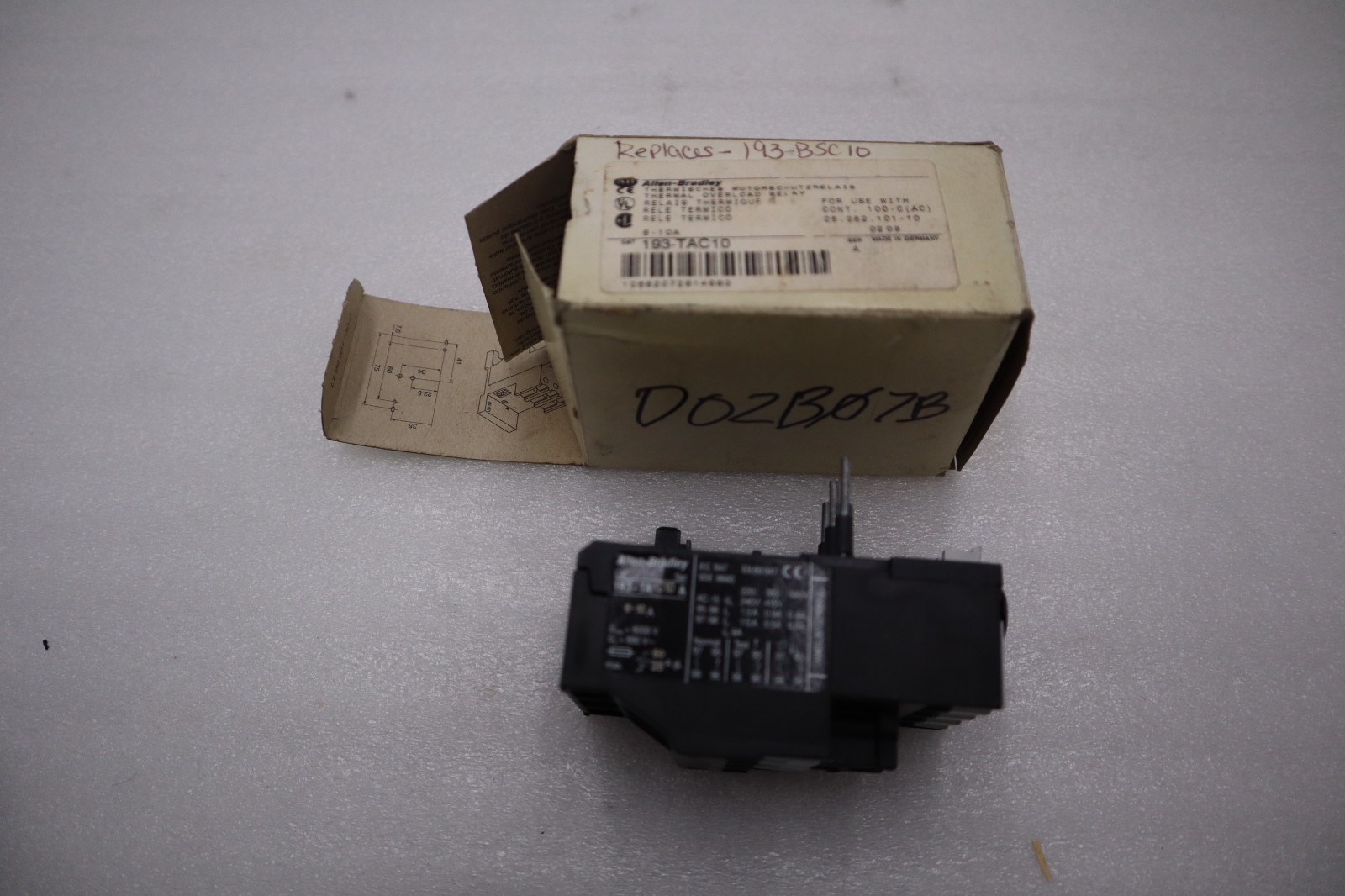 Used NEW OPEN BOX Allen-Bradley Bimetallic Overload Relay 193-TA C10 Ser A STK H1060A