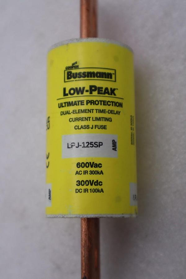 LOT OF 3 - Bussmann LPJ-125SP Low Peak Dual Element Time Delay Fuse - STK 4946A
