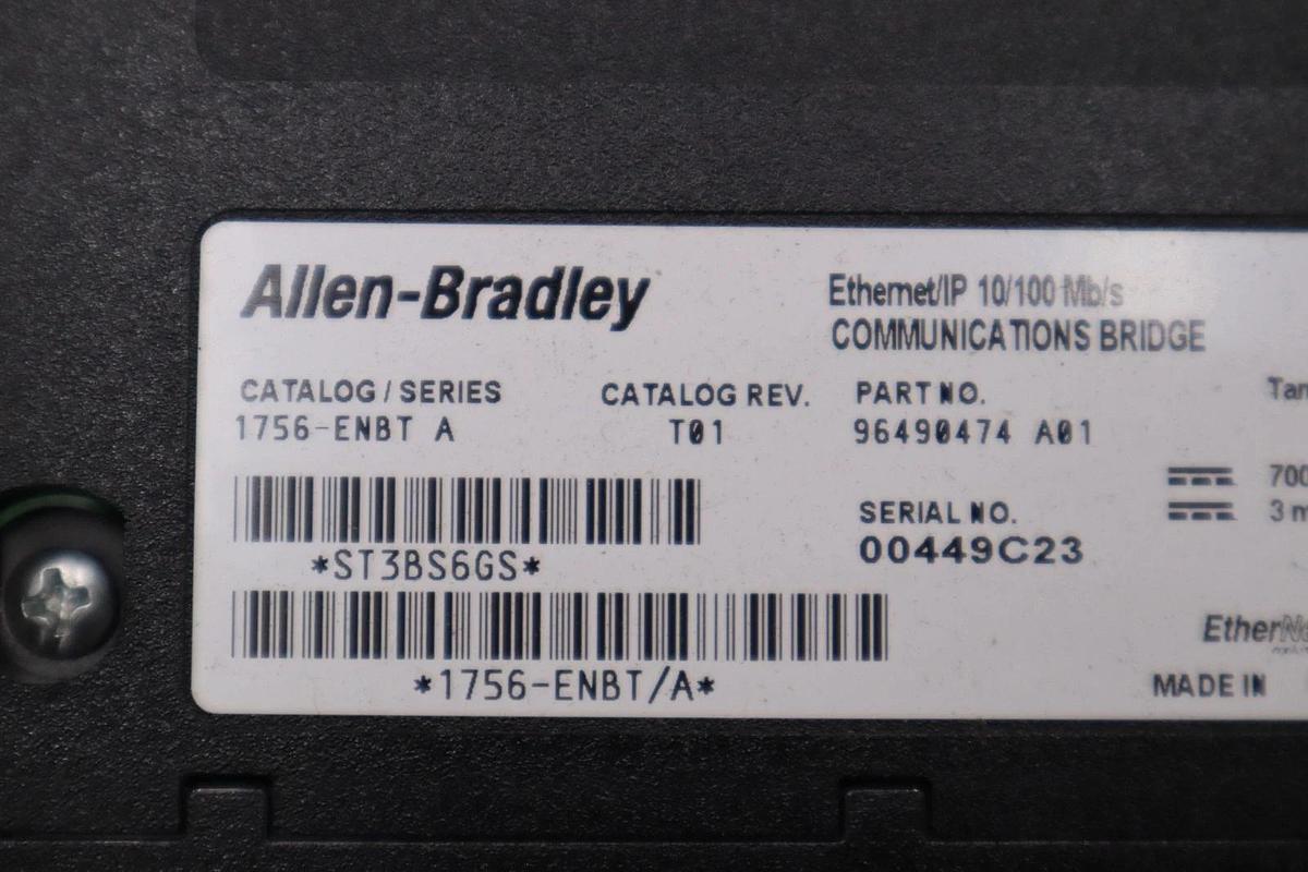 Used Allen Bradley 1756-ENBT Ser A ControlLogix EtherNet Module - STOCK 3854CC