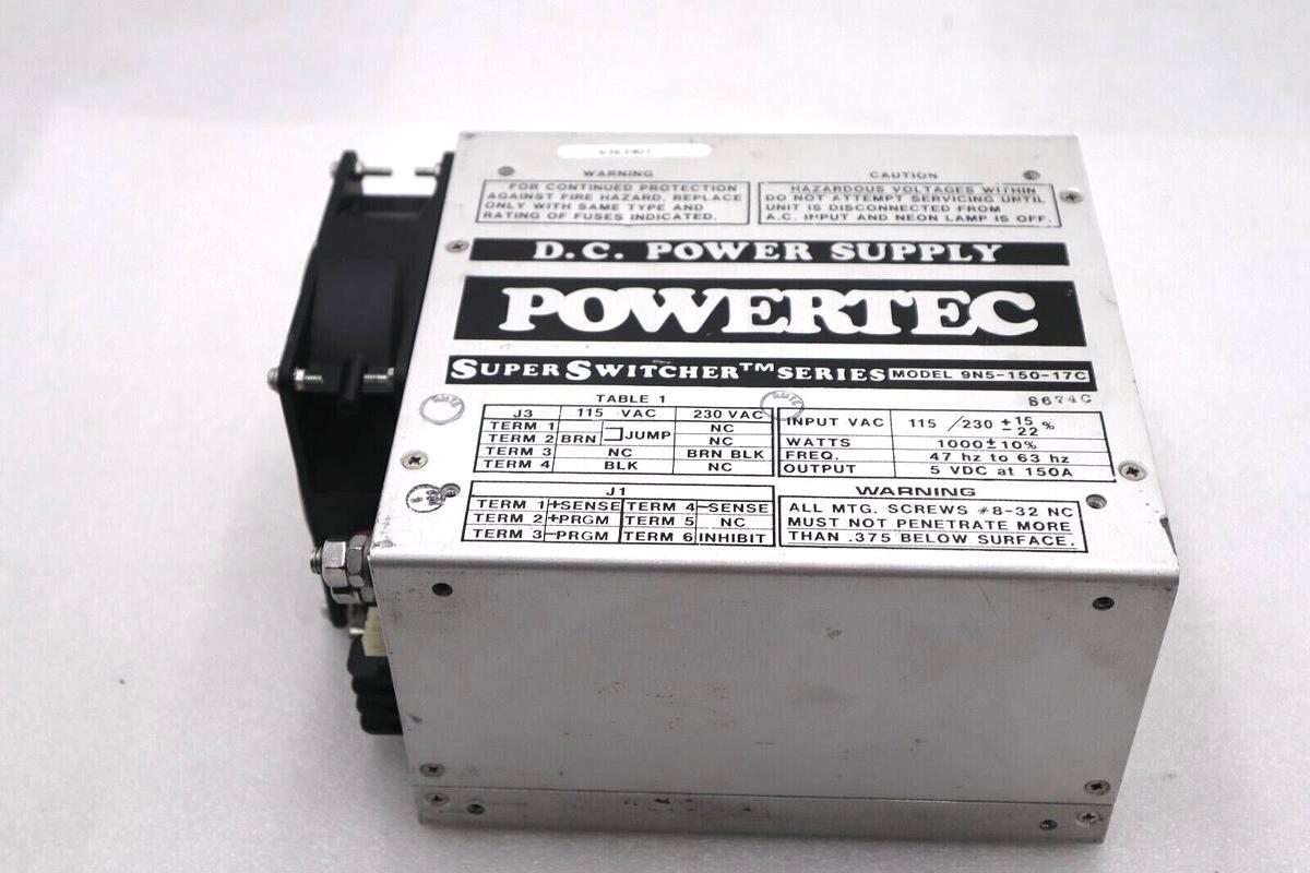 Used POWERTEC DC POWER SUPPLY MODEL 9N5-150-17C SUPER SWITCHER STOCK #1003A