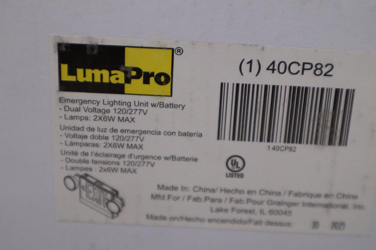 LUMA PRO 40CP82 Exit Sign Emergency Lights - NEW IN BOX - STOCK 3117CC