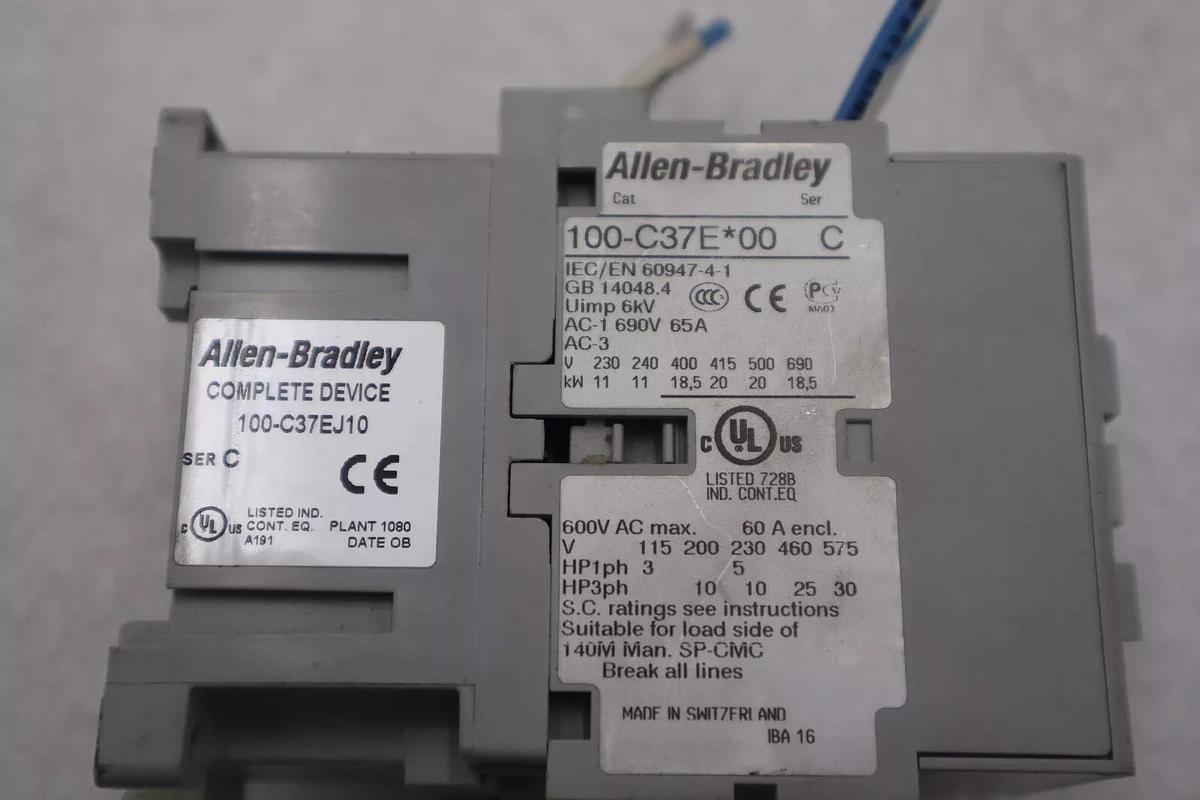 Used ALLEN-BRADLEY 100-C37D00/C CONTACTOR STOCK #K-2641
