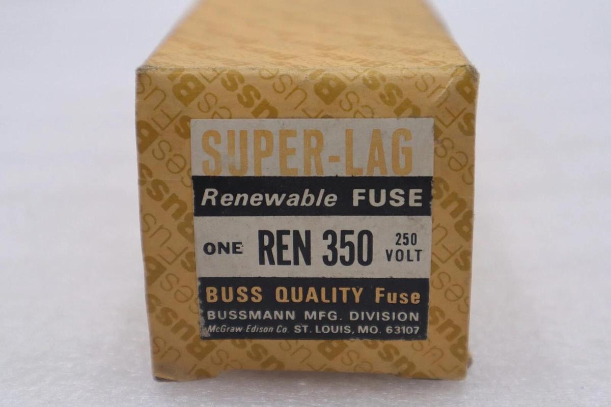NEW BUSS SUPER LAG RENEWABLE FUSE REN-350 350A AMP STOCK 2091A
