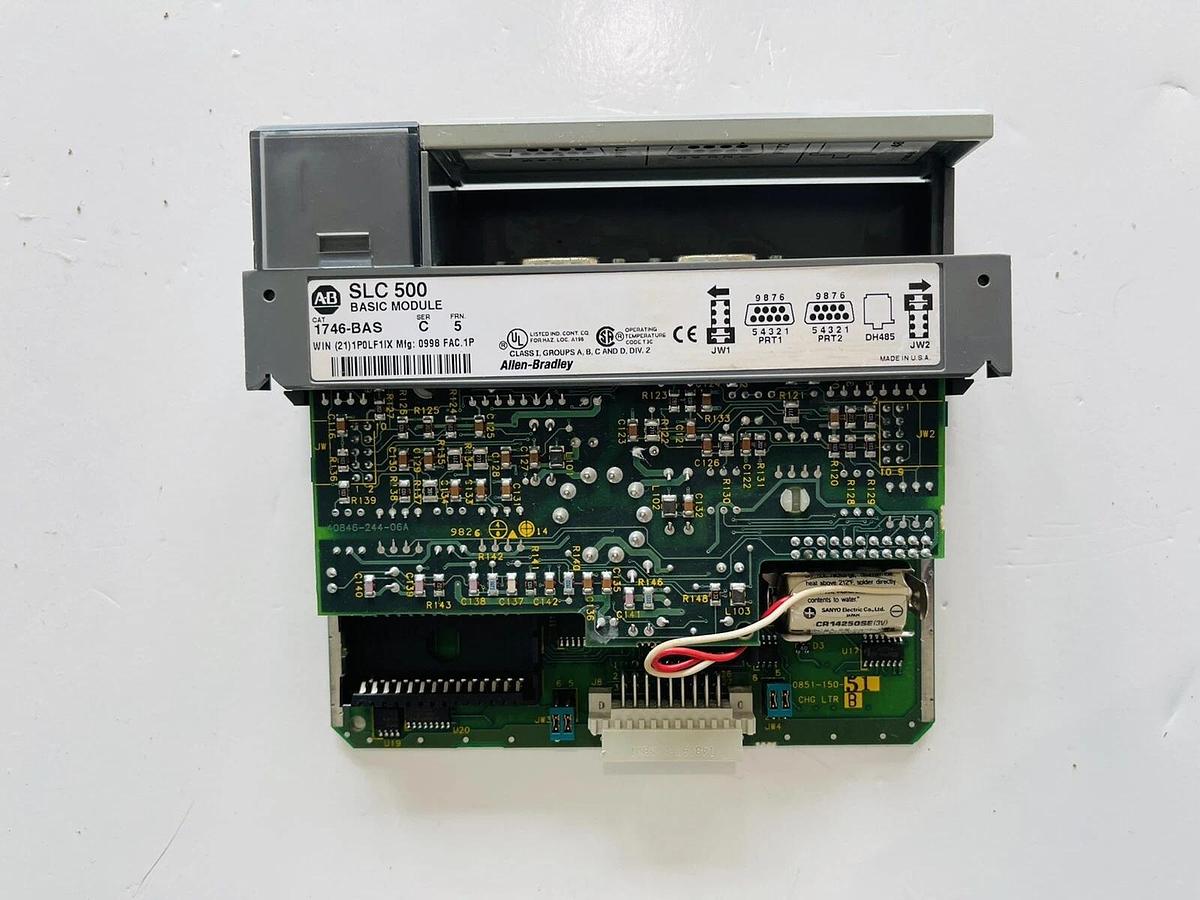 Used ALLEN BRADLEY 1746-BAS SLC 500 BASIC FRN 5 SER C I/O MODULE #K-837