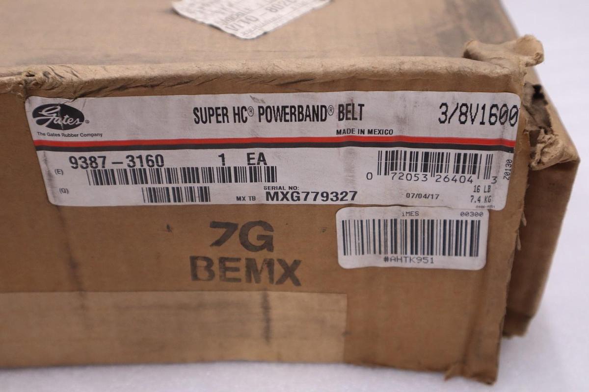GATES 3/8V1600 9387-3160 NSNB - V BELT NEW STOCK K-4052