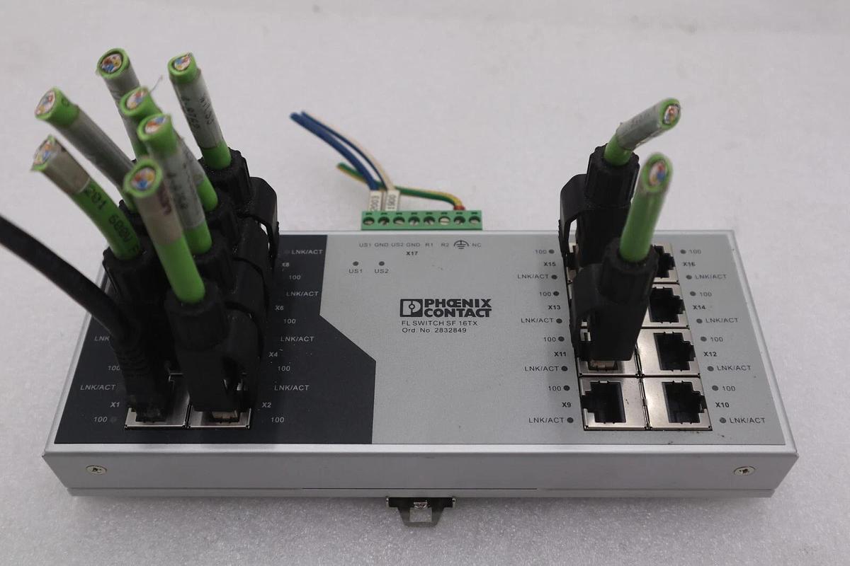 Used Phoenix Contact FL Switch SF 16TX, 16-Port Ethernet Switch 2832849 STOCK K-3489