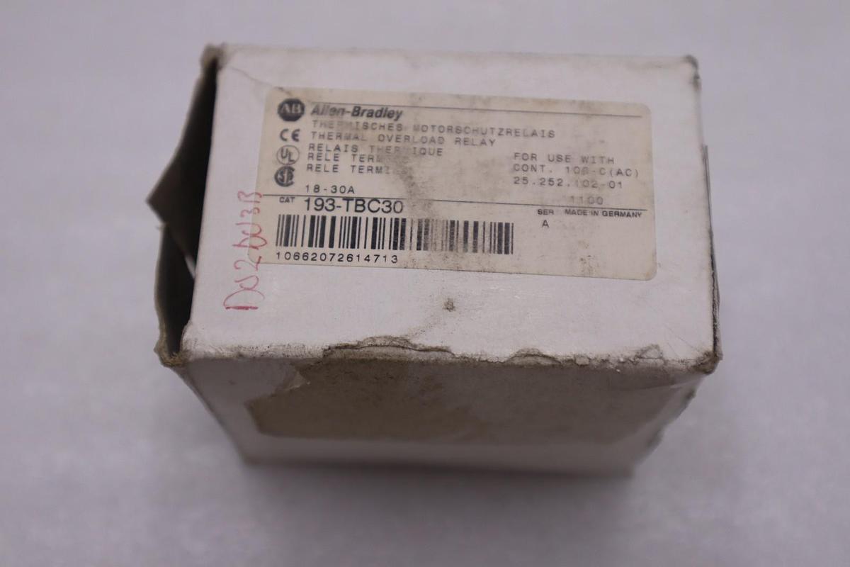 Used NEW OPEN BOX AB Allen-Bradley Thermal Overload RELAY CAT 193-TBC30 SER A -H1048A
