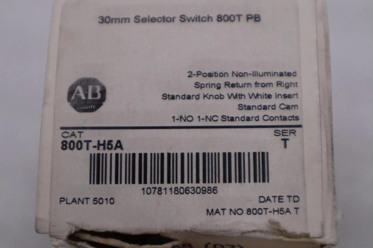 Used New Allen Bradley 800T-H5A Selector Switch 30MM 2 Position Ser.T STOCK H640A