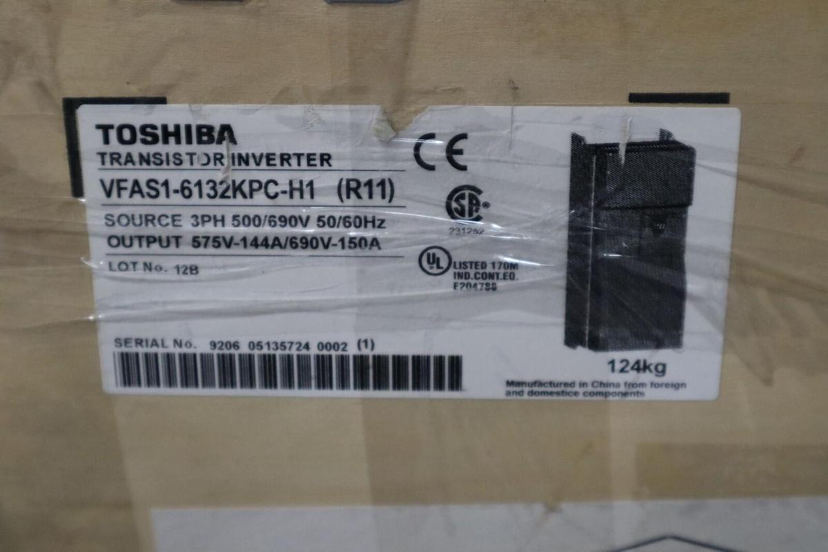 NEW TOSHIBA VFAS1-6132KPC-H1 (R11) ADJUSTABLE SPEED DRIVE 150HP STOCK S-268