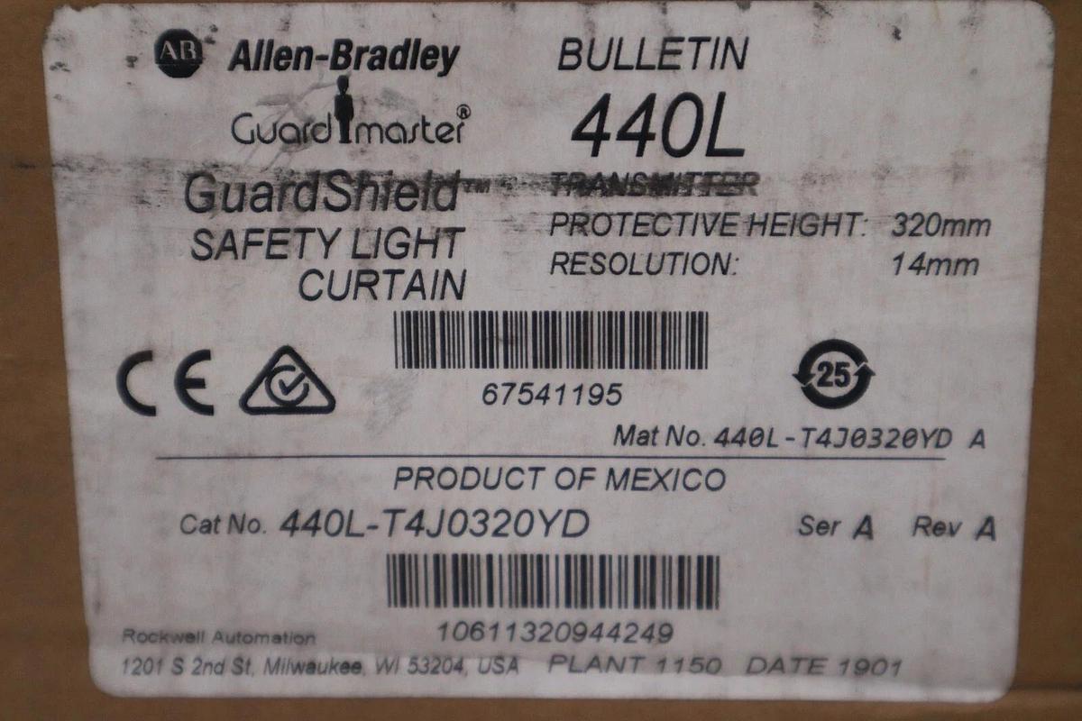 Used NEW Allen Bradley 440L-T4J0320YD Bulletin Safety Light Curtain STOCK H191