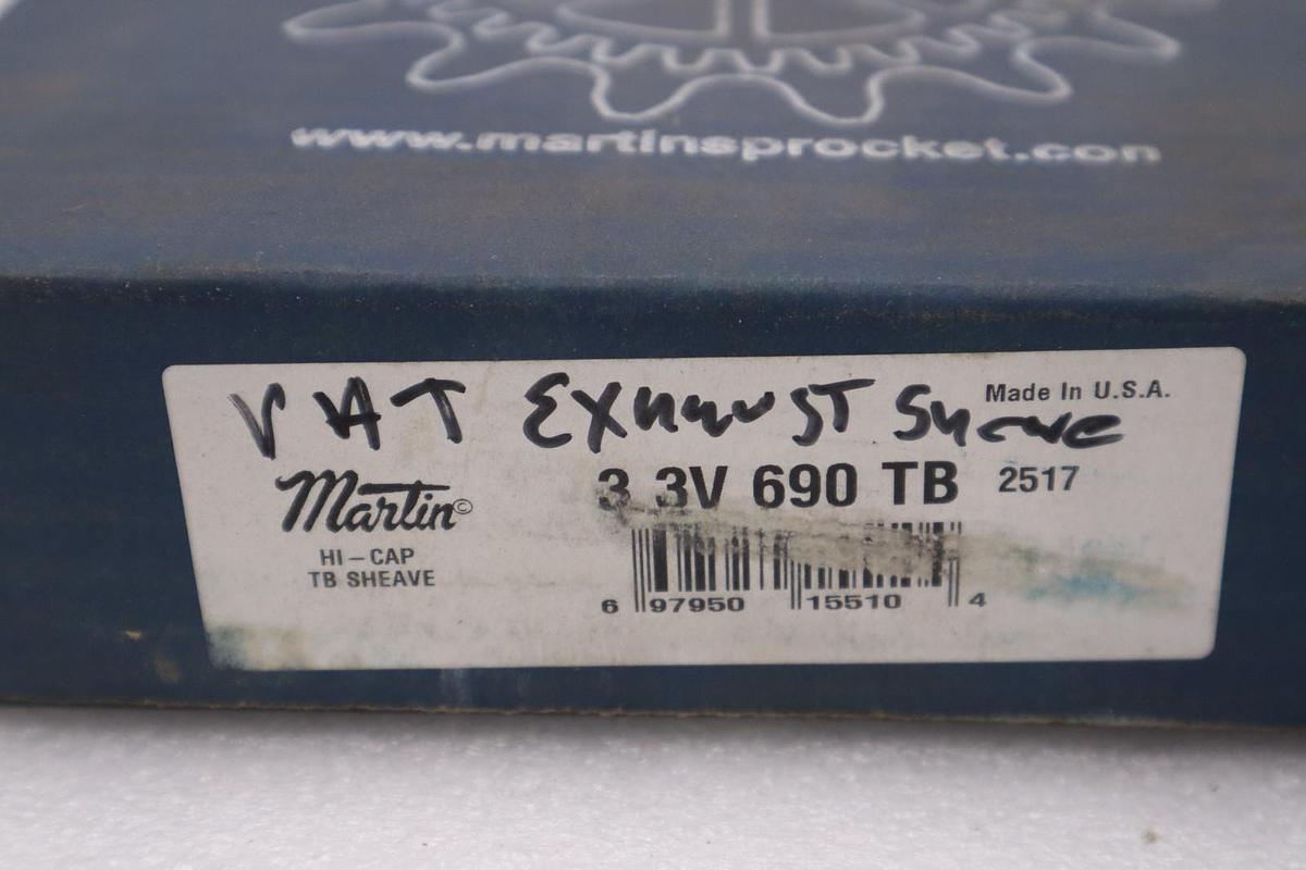 MARTIN 3 3V 690 TB, 2517 HIGH CAP TB SHEAVE, 3 GROOVE, STOCK 5707CC