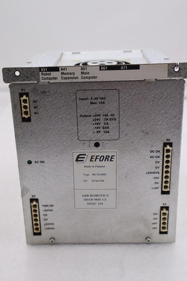 Used Efore ABB SR92A060 Power Supply Module 3HAB 5845-1/2 STOCK 3193
