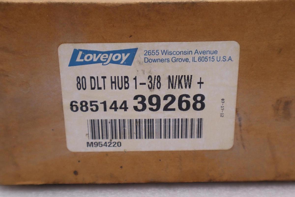 Lovejoy 80 DLT HUB 1-3/8 N/KW 68514439268 M954220 New Open Box Stock #3569