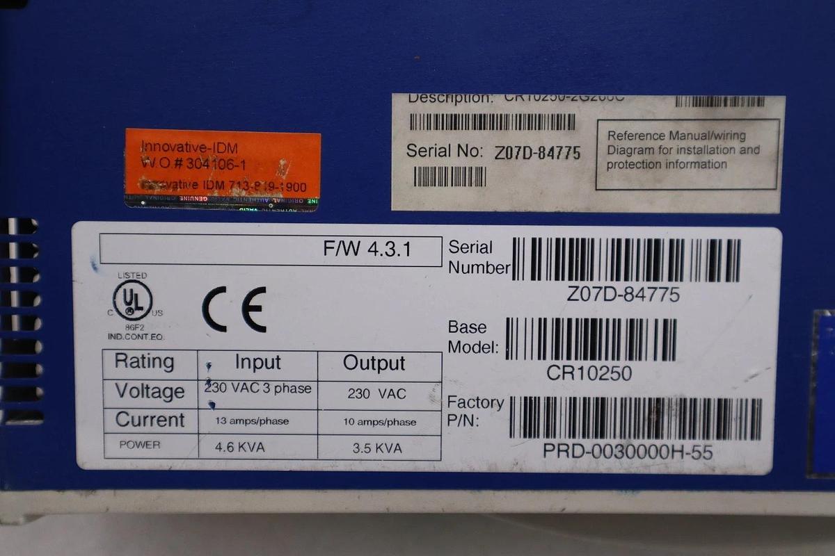 Used KOLLMORGEN CR10250/ CR10250-2G206C Servo Drive STOCK H1122