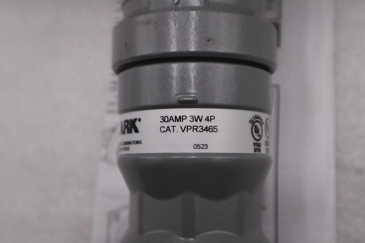 Used KILLARK VPR3465 30A GROUND STYLE 2 CONNECTOR 3-WIRE 4-POLE STOCK 1387CC