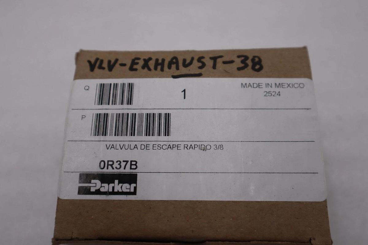 Used PARKER 0R37B 3/8" EXHAUST VALVE MAX PSI 150 - STOCK GF272A