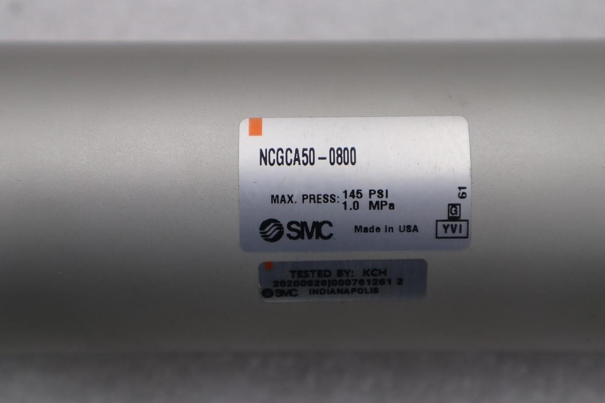 Used SMC NCGCA50-0800 AIR CYLINDER 145 PSI #4211