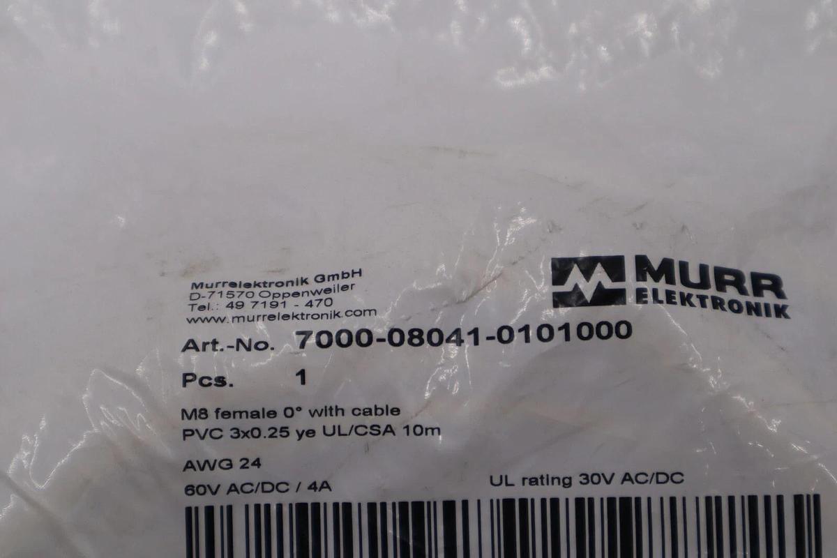 Used Murr Elektronik 7000-08041-0101000 Connector 3-pin 10m STOCK L-153A