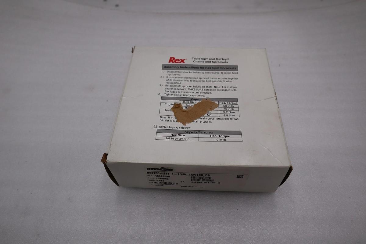 NEW OPEN BOX REXNORD NS7700-21T 1-1/4 IDL SPROCKET STOCK H1876
