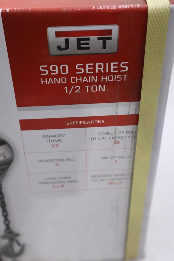 JET® S90 Series Manual Chain Hoist 1/2 Ton, 15 Ft. Lift - STOCK GF454