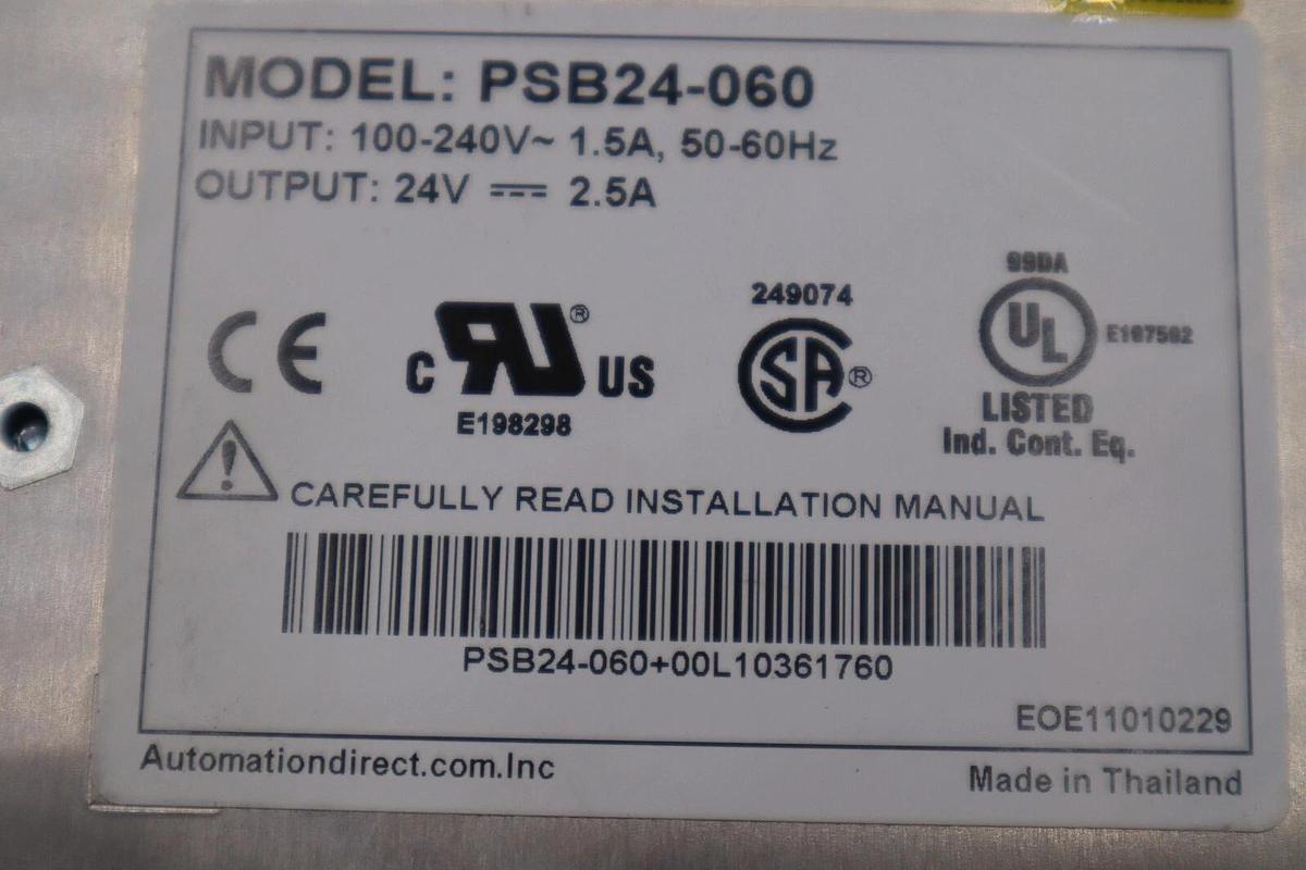 Used Automation Direct PSB24-060 Power Supply 100-240v STOCK K-405-D