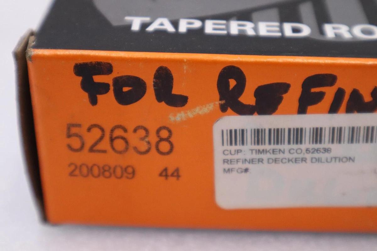 Used NEW Timken 52638 Tapered Roller Bearing Cup STOCK 1662CC