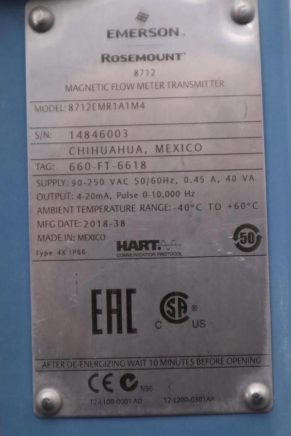 Used Emerson Rosemount 8712 Transmitter Magnetic Flowmeter 8712EMR1A1M4 STOCK H1892