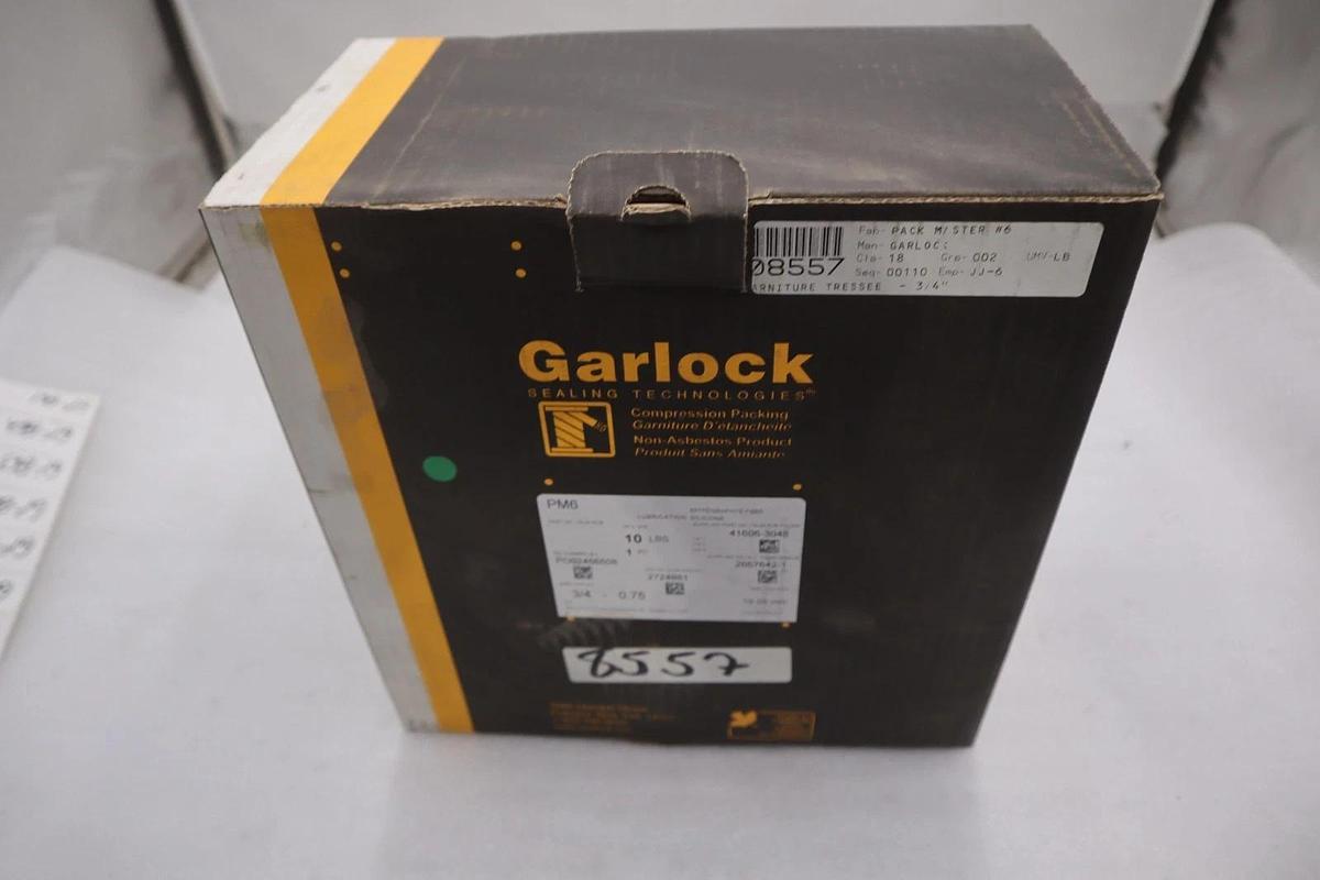 Used GARLOCK Packmaster 6 PM6 3/4 Inch 10 lbs Graphite Fiber Silicone - STOCK GF858