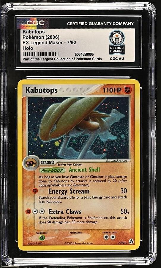 Used 2006 POKEMON EX LEGEND MAKER #7 KABUTOPS-HOLO CGC WORLD RECORD 1/1