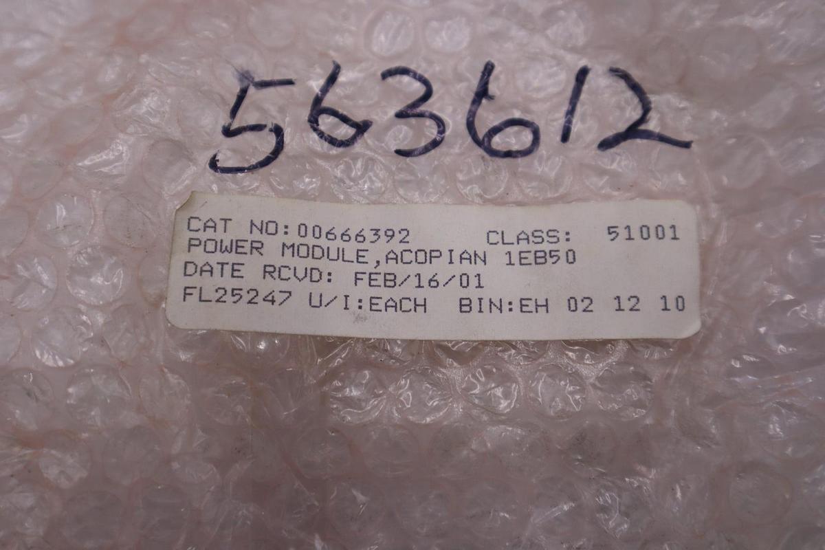 Used NEW ACOPIAN 1EB50 AC TO DC POWER MODULE STOCK G858A