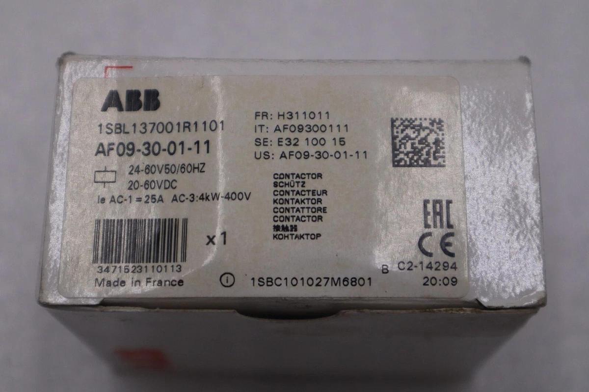 Used New ABB AF09-30-01-11/ AF09300111 CONTACTOR 20-60VSTOCK H275A