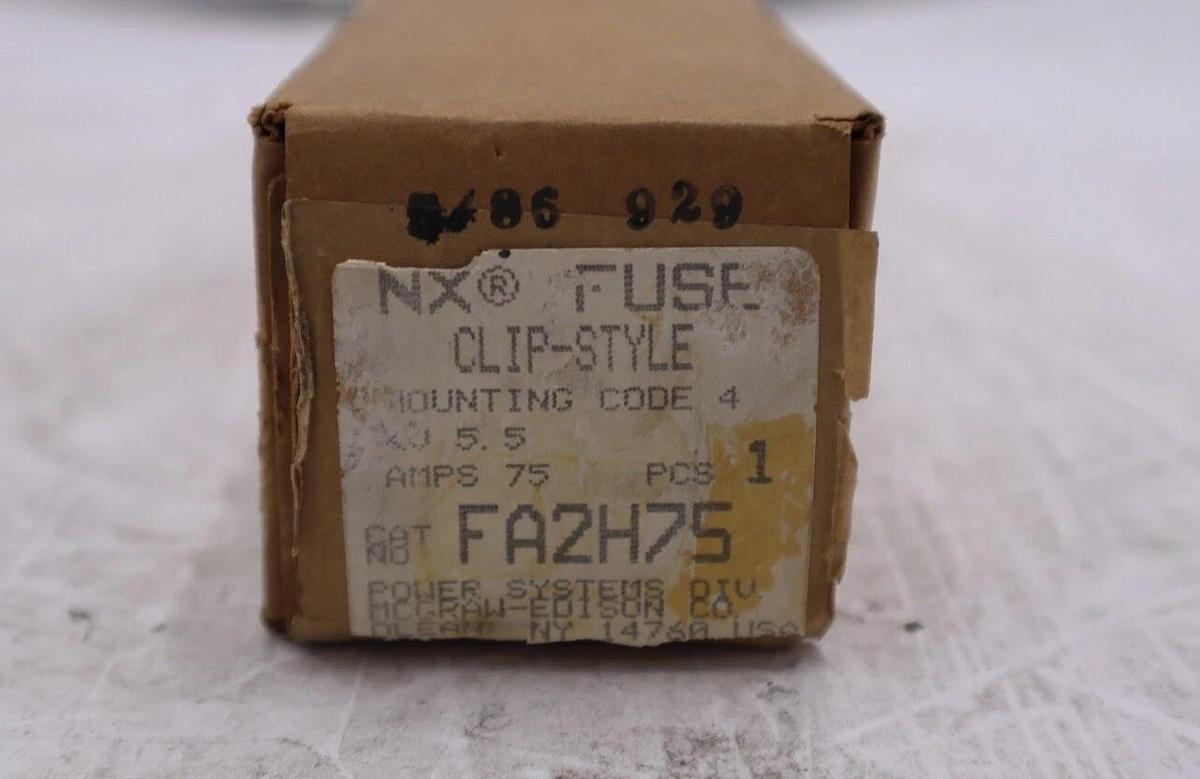 COOPER POWER SYSTEMS, TRANSFORMER PROTECTION FUSE, FA2H75, TYPE NX, 5.5 KV L-174