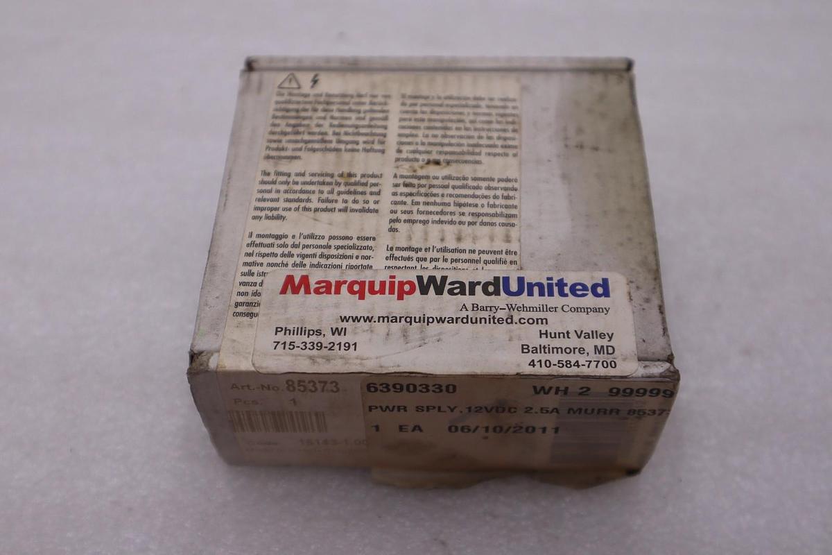 Used MURR ELEKTRONIK 12V DC 2.5amp 85373 NEW OPEN BOX STK K1210A