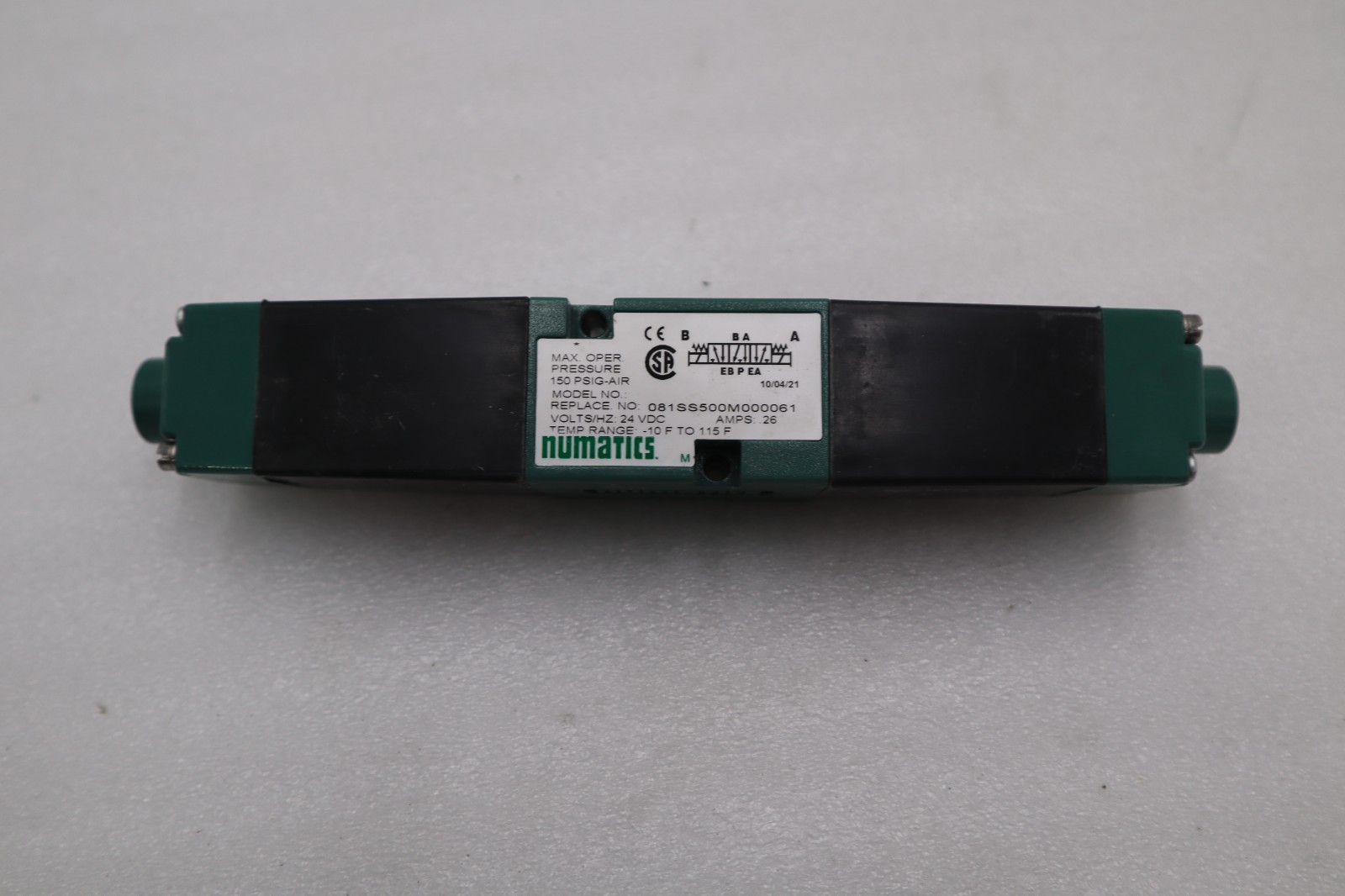 Used Numatics 081SS500M000061 Pneumatic Air Solenoid Manifold Valve STOCK H1508