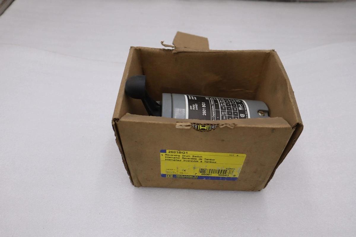 NEW OPEN BOX Square-D 2601BG1 Manual Reversing Drum Switch 600VAC STK GF117A
