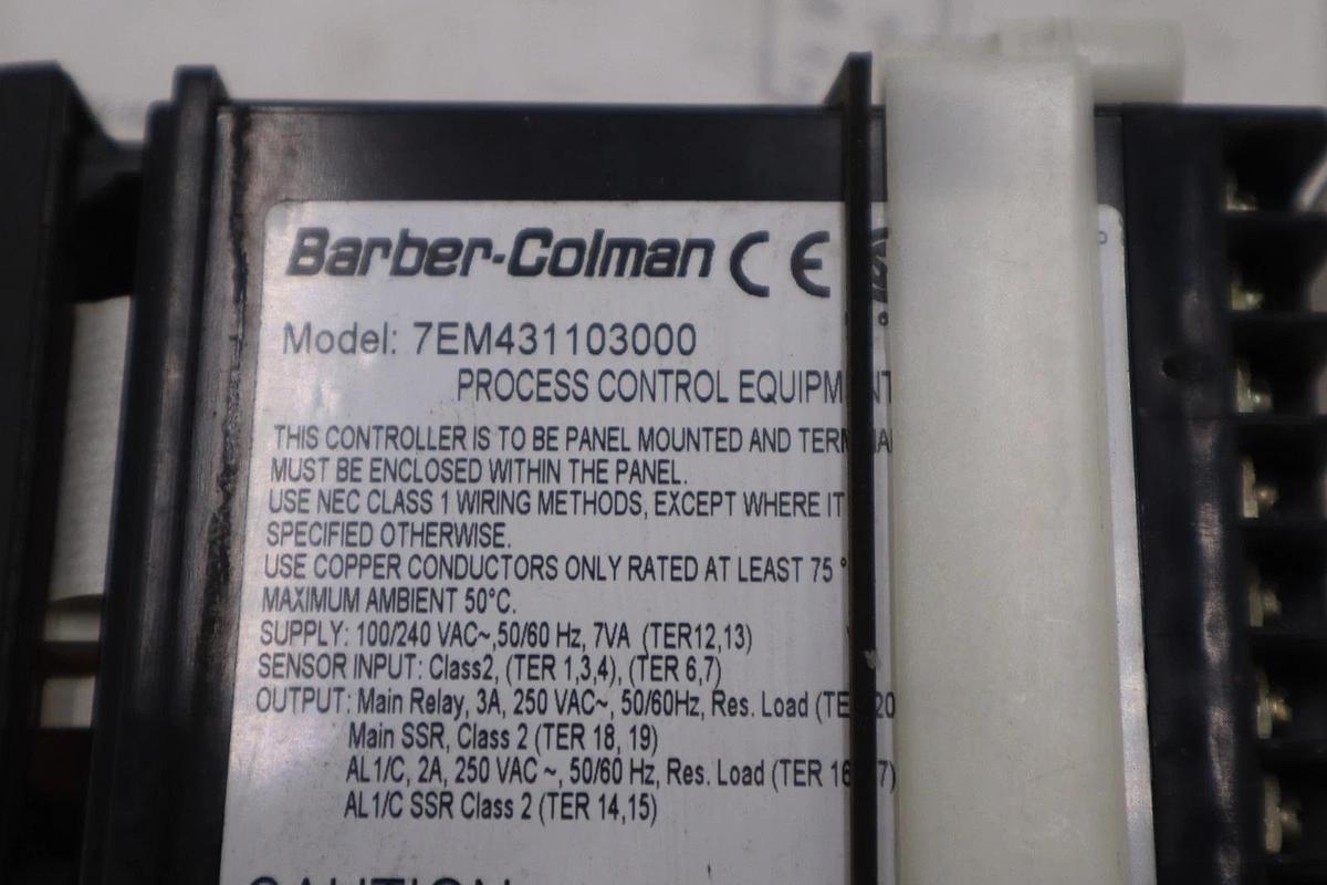Used INVENSYS BARBER COLMAN 7EM431103000 TEMPERATURE CONTROLLER - STOCK GF635A