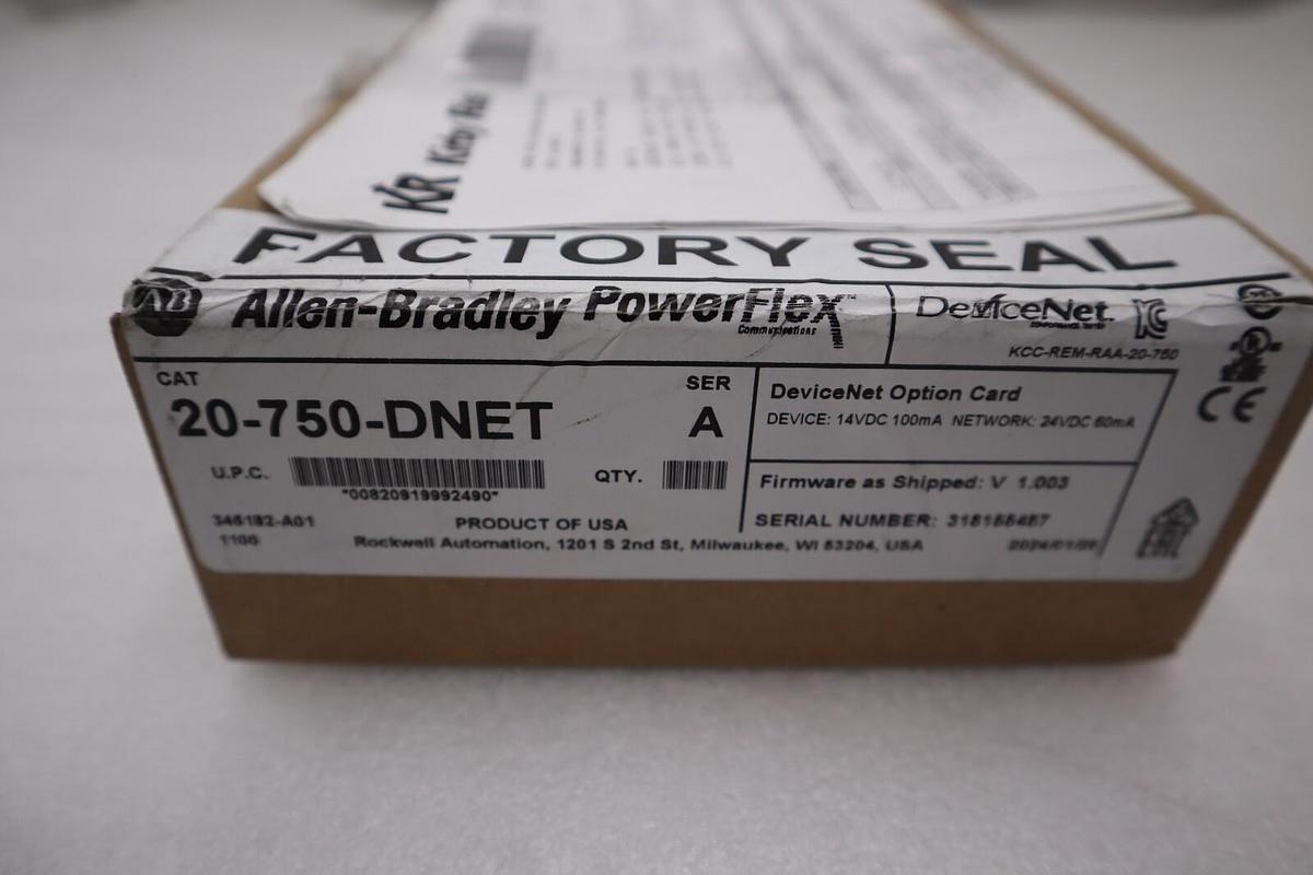 New Sealed 20-750-DNET Allen Bradley PowerFlex 750 DeviceNet Adapter STOCK H50A