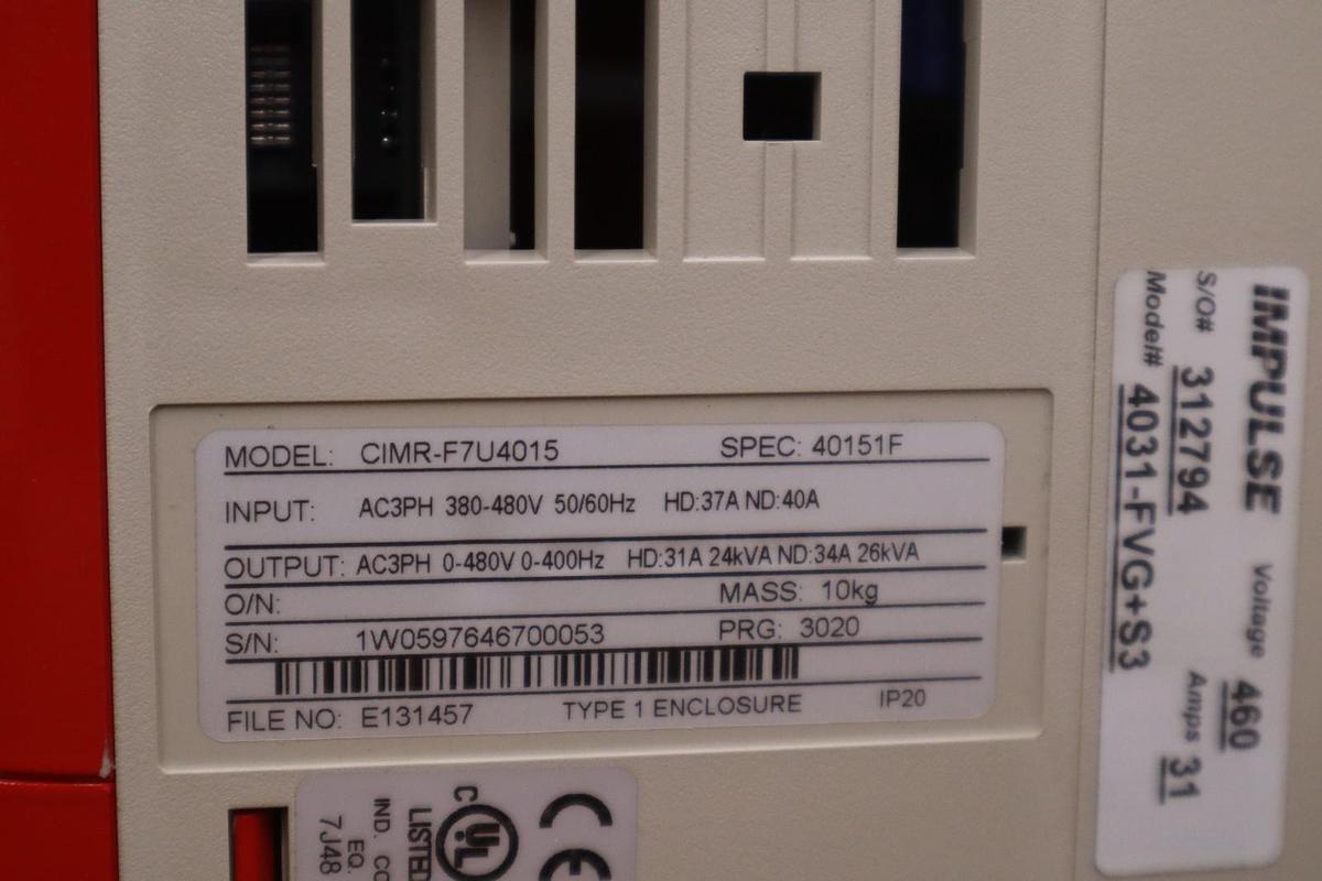 Used Magnetek Impulse G+ Ser.3, CIMR-F7U4015 Adjustable Crane Controls DRIVE NEW