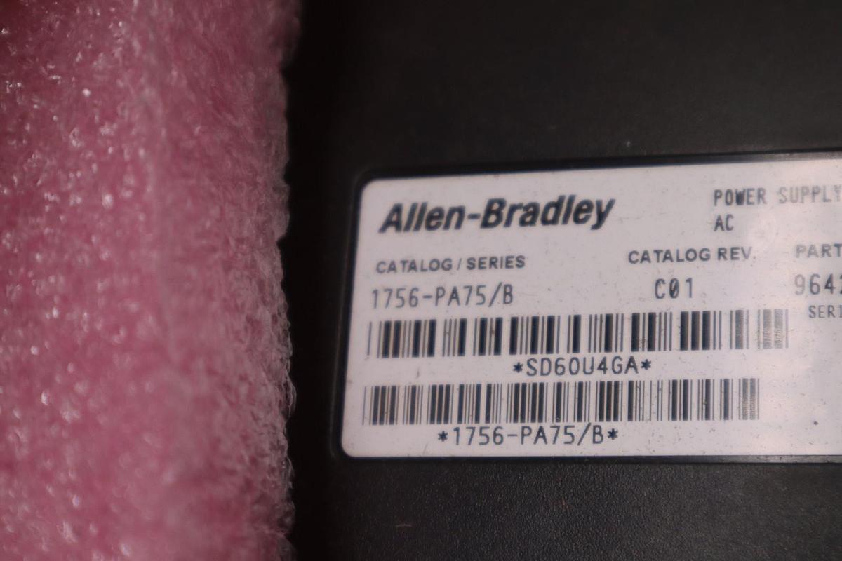 Used Allen-Bradley 1756-PA75 SER B PLC ControlLogix AC Power Supply AB 1756PA75 New