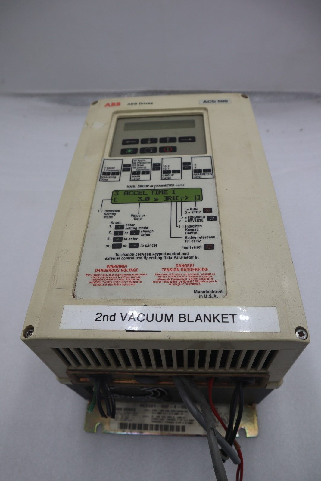 Used ABB ACS500 AC Drive ACS501-002-4-00P2 2 HP 3 PH STOCK 4325