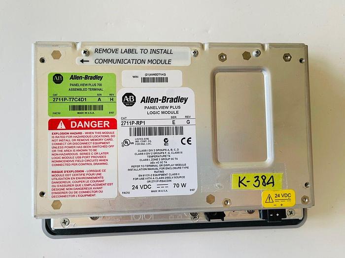 Used Allen Bradley Panelview Plus 700 2711P-T7C4D1 ser A 2711P-RP1 Ser E #K-384