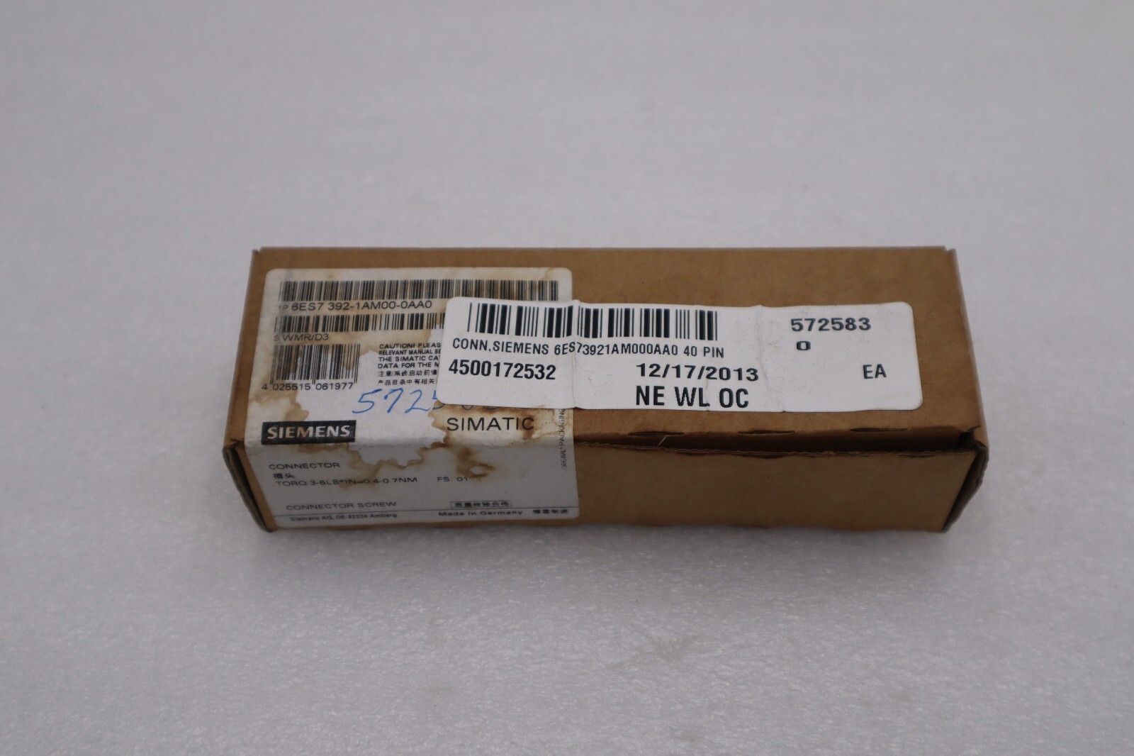 NEW SEALED SIEMENS 6ES7 392-1AM00-0AA0 CONNECTOR STOCK G746A